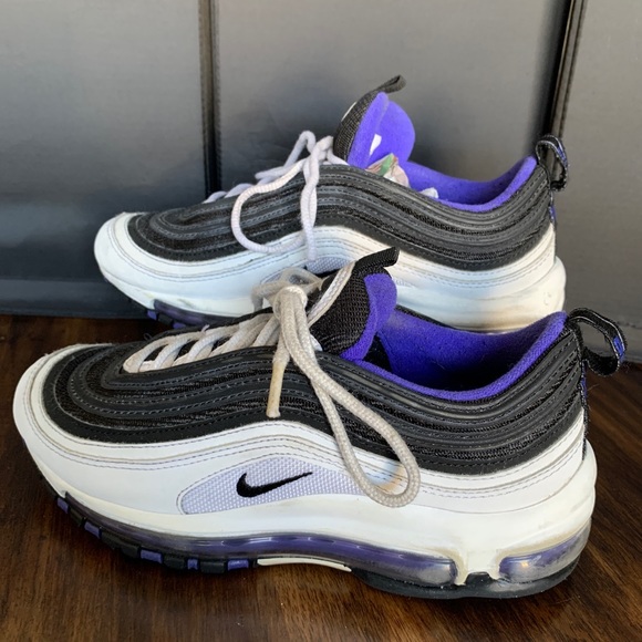 Nike-Air-Max-97-White-Black-  Nike Air Max 97 Persian Violet Size 4Y 921522-102
